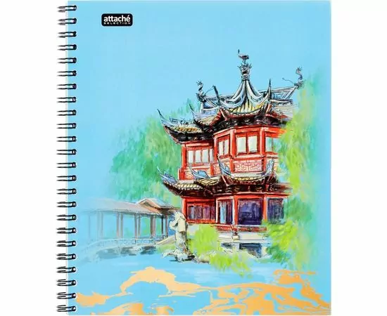 752823 - Бизнес-тетрадь А5,96л,кл,греб,ламин.обл. Attache Selection Travel China 1061702 (1)
