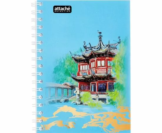 752827 - Бизнес-тетрадь А6,80л,кл,бок.греб,карт+УФлак Attache Selection TravelChina 1061708 (1)