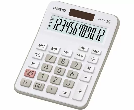 753217 - Калькулятор настольный КОМПАКТНЫЙ CASIO MX-12B-WE 12 разр, цвет белый 736331 (1)