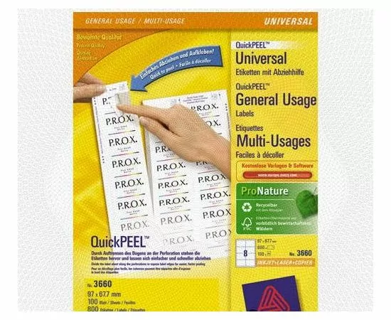 47054 - Наклейки д/принт.,копир.апп. Z3660 Этикет.белые 97х67.7мм I-J+L+C А4 800шт.универс. 8240 (1)