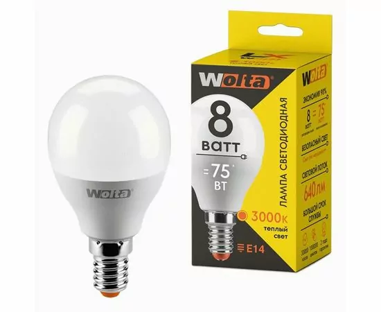 731413 - Wolta LX лампа св/д шар G45 E14 8W(640llm) 3000К 2K 92x48x48 30Y45GL8E14 (1) 731413 - Wolta LX лампа св/д шар G45 E14 8W(640llm) 3000К 2K 92x48x48 30Y45GL8E14 (1)
