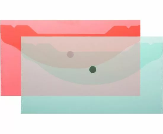 753592 - Папка конверт на кнопке А6 135x250мм,Attache 180мкм, ассорти, 10шт.уп 1019526 (1)