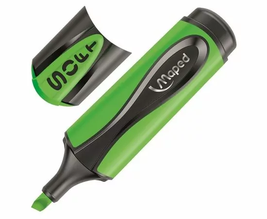 754049 - Маркер выделитель текста Maped ultra soft мягкий наконечник 1-5 мм зелёный 756972 (1)