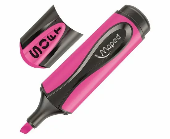 754051 - Маркер выделитель текста Maped ultra soft мягкий наконечник 1-5 мм розовый 756974 (1)