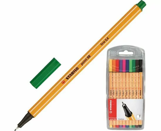 754099 - Линер STABILO POINT 88 8810 0,4мм набор 10 шт 734693 (1)