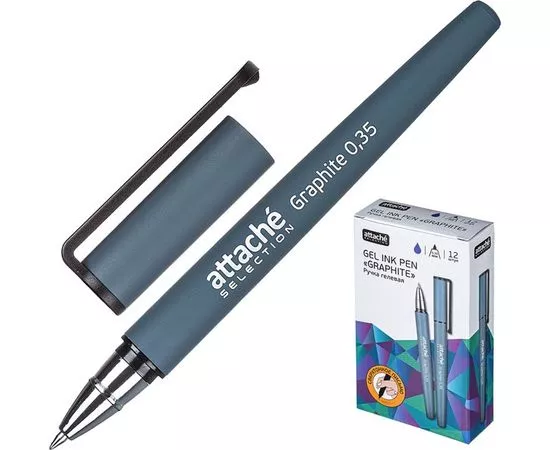 754116 - Ручка гелевая Attache Selection Graphite, цвет чернил синий 1035348 (1)