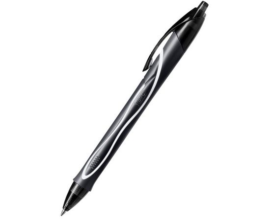 754124 - Ручка гелевая BIC Gelocity Quick Dry черный,автомат.0,35мм,прорезин.корпус 1009304 (1)