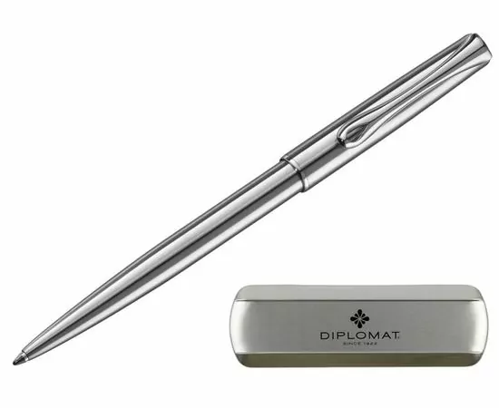 754202 - Ручка шариковая DIPLOMAT Traveller stainless steel синий D10061083 1006791 (1)