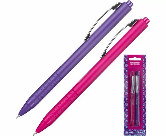 754231 - Набор шариковых ручек Attache  0,5мм,син,мас,авт,2шт.катр.под 971859 (1)