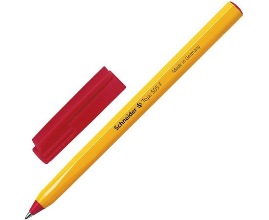 754328 - Ручка шариковая SCHNEIDER Tops 505 F однораз. красный ст. 0,4мм Германия 844780 (1)