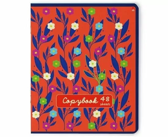 755267 - Тетрадь общая А5,48л,кл,скрепка ЦВЕТОЧНЫЙ КАЛЕЙДОСКОП 5 ВИДОВ 7-48-1054 1156584 (1)