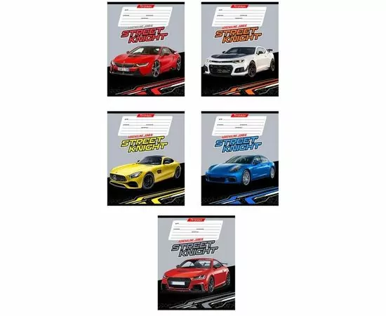 755699 - Тетрадь школьная А5 24л,лин,скреп,мел.карт. БЫСТРЫЕ АВТОМОБИЛИ-1 24-4000асс 1160072 (1)