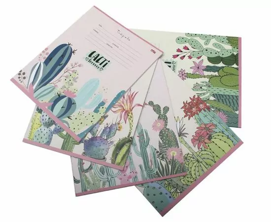 755727 - Тетрадь школьная А5,12л,клетка ЦВЕТУЩИЕ КАКТУСЫ 12-3708 5видов 1024988 (1)