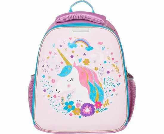 756137 - Ранец №1School Basic Единорог, 2 отд., ортопед. Cпинка, экокожа 975129 (1)