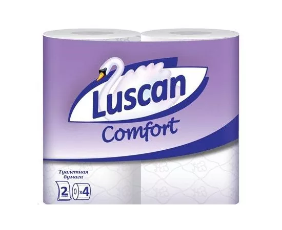 436077 - Бумага туалетная Luscan Comfort 4рул/уп, 2сл бел втул 21,88м 175л 317384 (1)