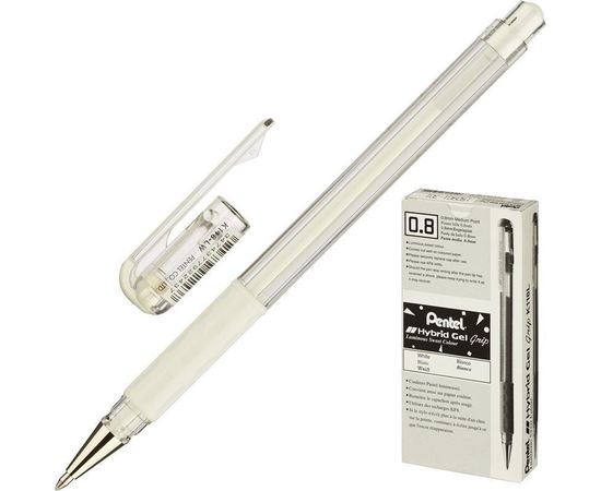 567061 - Ручка гелевая Hybrid gel Grip K118-LW, белая, 0,4мм (1)