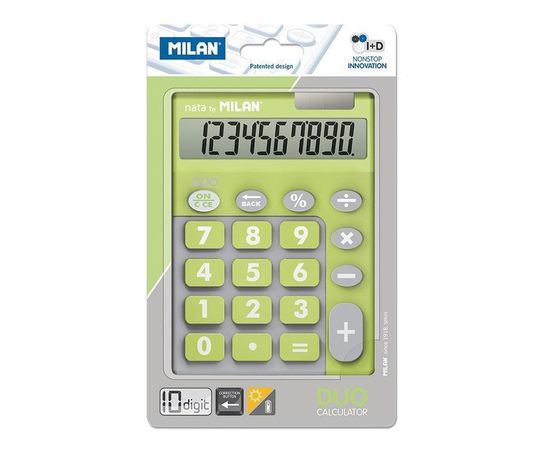 701352 - Калькулятор Milan 10-разряд, в чехле, двойное питание, салатов.150610TDGRBL арт. 973136 (1)