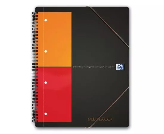 752721 - Бизнес-тетрадь OXFORD MEETINGBOOK А4+ 80л кл. папка 3кл,сп,пл.обл.100100362 740161 (1)