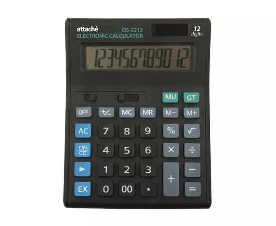 753221 - Калькулятор настольный ПОЛНОРАЗМЕРНЫЙ Attache Economy 12 разр., чёрный 974205 (1)
