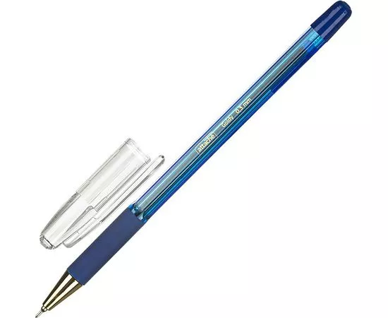754269 - Ручка шариковая Attache Goldy, 0,3мм, синий, маслян.,неавт., с манж. 977959 (1)