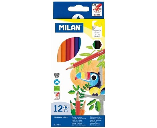 755817 - Карандаши цветные 12цв 6-гран Milan, 80012 1110713 (1)