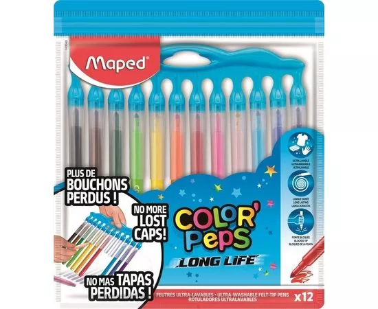 755955 - Фломастеры MAPED COLORPEPS LONG LIFE 12 шт. 845045 733548 (1)