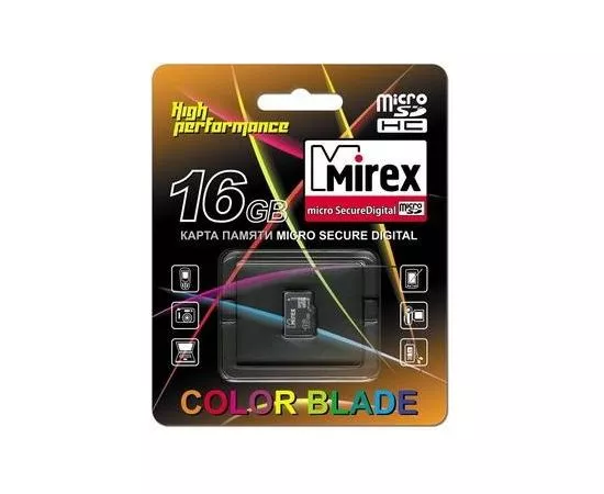 382132 - Флэш-карта (памяти) microSDHC 16GB class4 MIREX без адаптера (1)