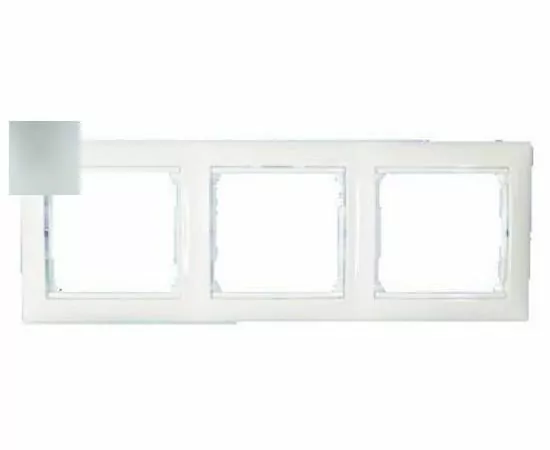 387380 - Lezard Мира рамка 3 мест. (б/вст, горизонт.) металлик серый (PC) 701-1000-148/701-1010-148 (1)