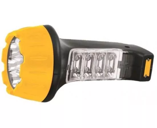 388294 - Ultraflash фонарь ручной LED3818 (акк. 4V 0.7Ah) 7св/д+8св/д (25lm),желт+черн/пласт,2 реж,вилка 220V (1)