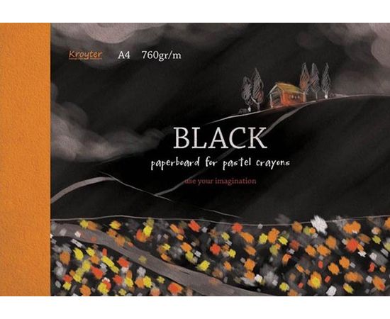 756469 - Альбом для рис. пастелью А4 10л,блок черный 760 гр/м, обл.мел. картон 7514 693935 (1)