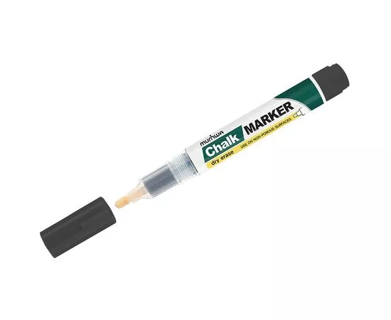 759365 - MunHwa Маркер меловой Chalk Marker CM-01 черный, 3мм, спирт.основа, пакет, отгр.кр.24шт, шк760620 (1)