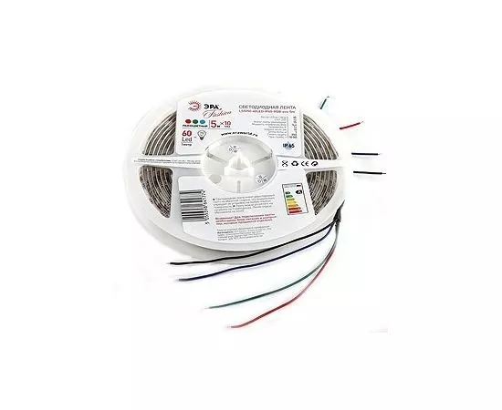 485440 - ЭРА Лента св/д 12V 14.4W/m 60Led/m IP65 RGB 5м (герметич.) SMD5050 LS5050-60LED-IP65-RGB, ECO (1)