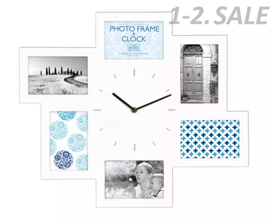 659061 - Часы - мультирамка W07368 материал МДФ, 46x54 см, цвет белый (6/48) Innova (1)
