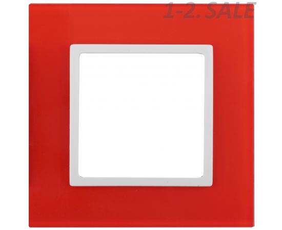 682297 - Эра 14-5101-23 СУ Рамка на 1 пост, стекло, Elegance, красный+бел 5121 (1)