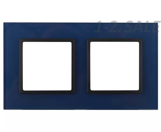 682320 - Эра 14-5102-29 СУ Рамка на 2 поста, стекло, Elegance, синий+антр 5350 (1)