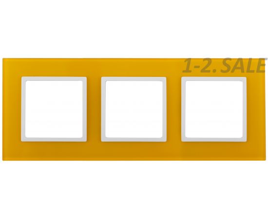 682330 - Эра 14-5103-21 СУ Рамка на 3 поста, стекло, Elegance, жёлтый+бел 5466 (1)