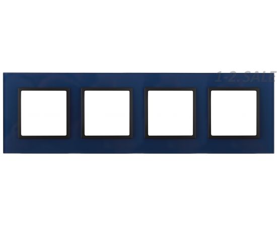 682354 - Эра 14-5104-29 СУ Рамка на 4 поста, стекло, Elegance, синий+антр 5718 (1)