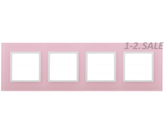 682355 - Эра 14-5104-30 СУ Рамка на 4 поста, стекло, Elegance, розовый+бел 5725 (1)