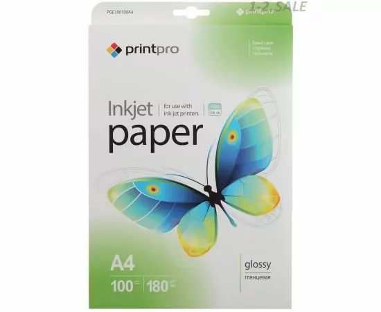 690948 - PrintPro Photo paper glossy 180g/m, A4, 100pc. (14/420) 3728 (1)