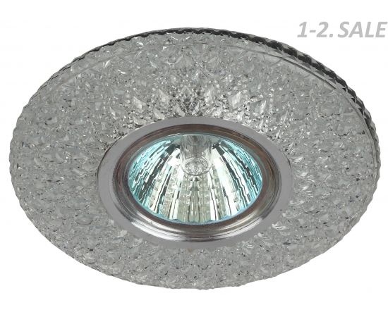 695946 - ЭРА DK LD33 SL/WH св-к декор cо св/д подсветкой MR16, прозрачный (40/1200) (1)