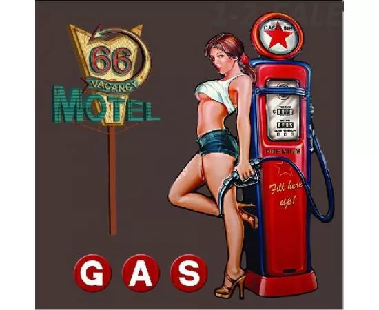 696761 - Innova FP00279 Картина на холсте с LED подсветкой Pin Up Girl Gasoline, 40x40 см (6/162) 2796 (1)