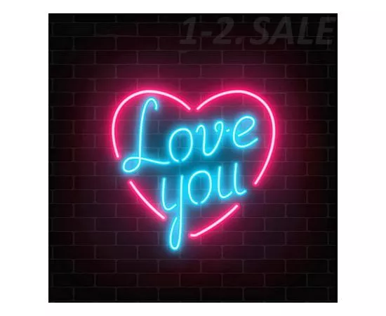 696764 - Innova FP00283 Картина на холсте с LED подсветкой Love You, 40x40 см (6/162) 2833 (1)