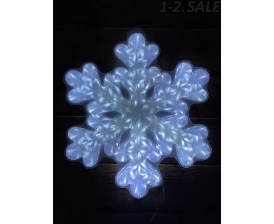 709599 - ЭРА Фигура новогод. Снежинка 48LED xолодный белый 50см, прозр.провод 220V, IP44 Б0041936 (1)