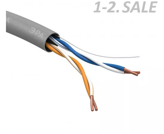 734658 - ЭРА SIMPLE Кабель витая пара U/UTP 2PR 2х2х24 AWG Cat5e CCA PVC 305м 3007 (1)