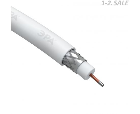 735116 - ЭРА SIMPLE Кабель RG-6U, 75 Ом, CCS d=0.8/(оплётка Al 32%), PVC, 100 м, белый 4479 (1)
