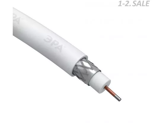 735118 - ЭРА SIMPLE кабель коакс. RG-6U, 75 Ом, CCS (оплетка Al 48%) белый, 100м (цена за бухту) (1)
