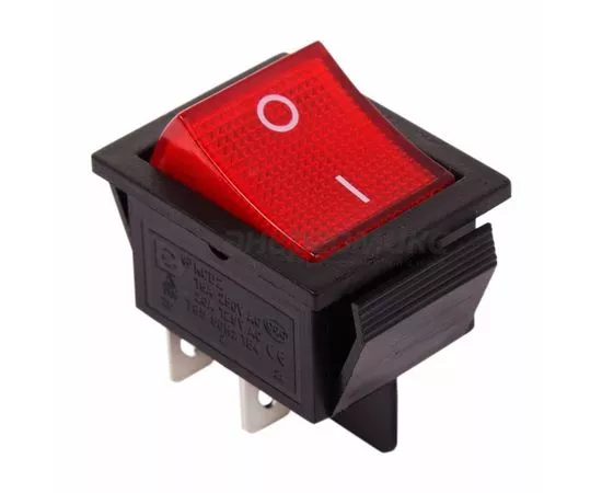 643881 - REXANT выкл. клавишный 250V 20А (4с) ON-OFF красный с инд. цена за шт (10!), 36-2340 (1)