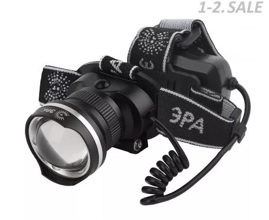 715250 - ЭРА фонарь налобный GA-806 5W LED 2,5Ач аккум. рег. фокус USB алюминий 8543 (1)