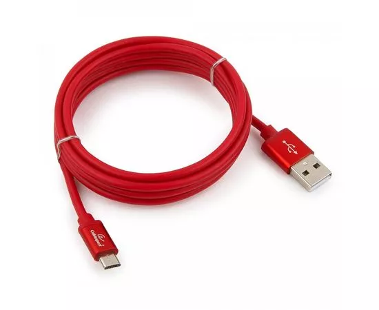 711090 - Кабель USB(A)шт. - microUSBшт. 2.0 Cablexpert, AM/microB, серия Silver, 1.8м, красный, BL (1)