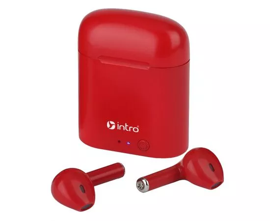 710202 - Intro Наушники BI1000R вкладыши ultra slim, Bluetooth-гарнитура с зар. кейсом, красные, G0017684 62 (1)